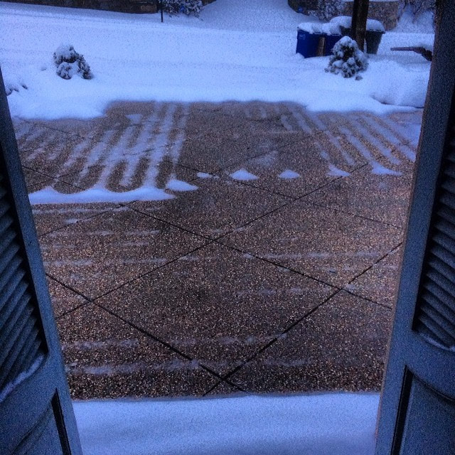 Picture of heated driveway melting snow in Grand Rapids, MI